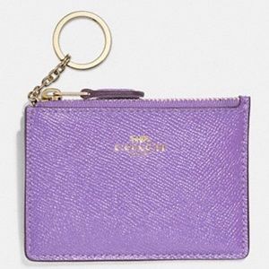 NWOT Coach Mini Skinny ID Case in Iris/Silver